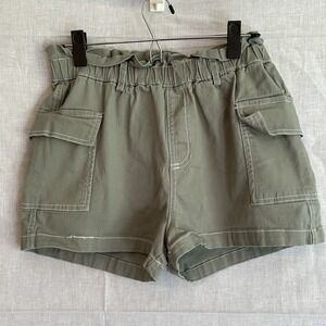 No Comment NY-LA Cargo Shorts RW428439 Large Olive Green Paperbag Waist Good